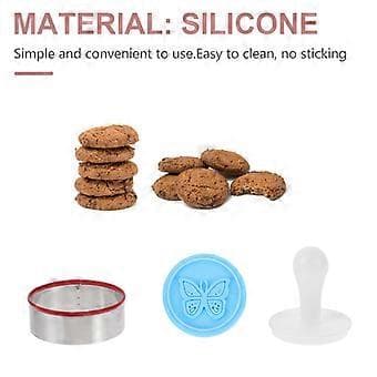 6 stk. Cookie Stempler Julekageforme Biskuitforme DIY Håndpresseforme (Blå)