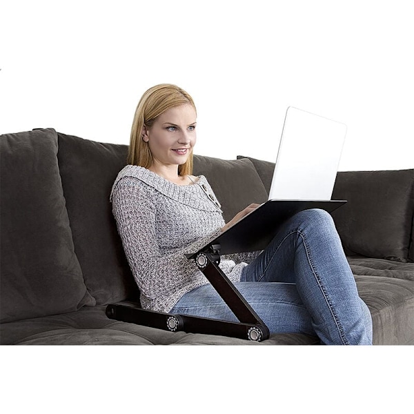Justerbart Laptopställ, Ergonomisk Design Lättviktig Bärbar Aluminiumbricka, Lämplig för Användning i Olika Miljöer: Säng, Soffa, Bord (17\" Stöd)