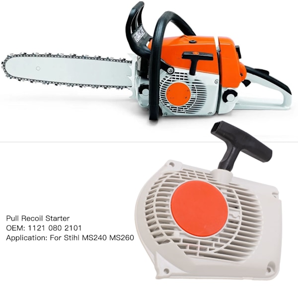 Tilbaketrekksstartersett 1121 080 2101 Høy ytelse for Stihl MS240 MS260 motorsager