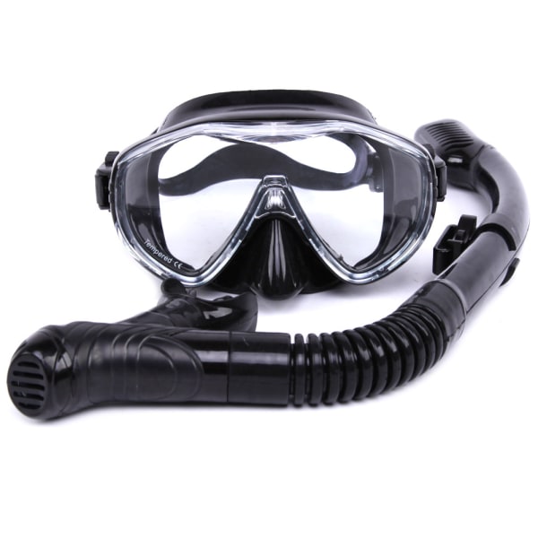 Dry Snorkel Sæt, Anti-Fog og Panorama Wide View dykkermaske,