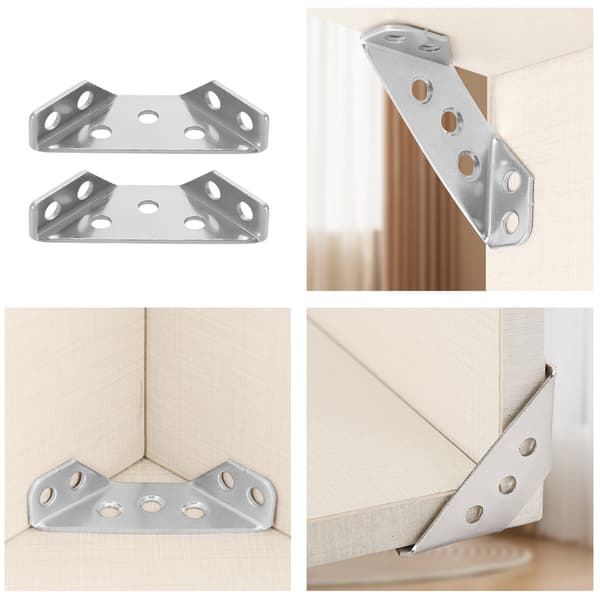 Trapezformade Vinkelbeslag, Universella Möbelhörnanslutningar, Lätta att Installera, Triangulär Multi-Vinkeldesign, Långvarig Glans, 20-pack