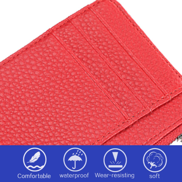 Kvinners ultratynne kredittkortveske, lommebok med glidelås på armbåndet