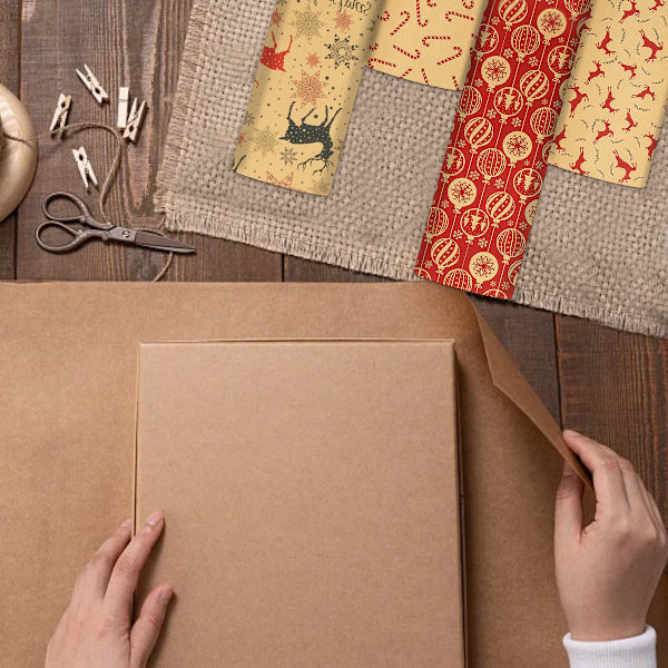 Julklappspapper Förtjockat julkraftpapper grossist Julgran älg presentförpackning omslagspapper