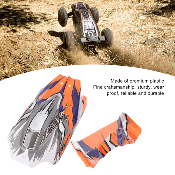 RC Kaross med Spoiler Vinge Plast RC Skal Skydd Fodral Ersättning för WLTOYS 124010 Reservdelar