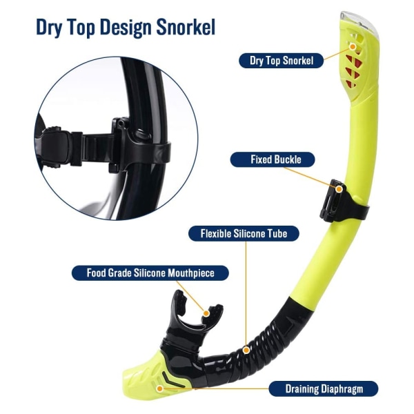 Scuba Snorkel Set, Panoramautsikt Anti-Imma Dykning Mask,