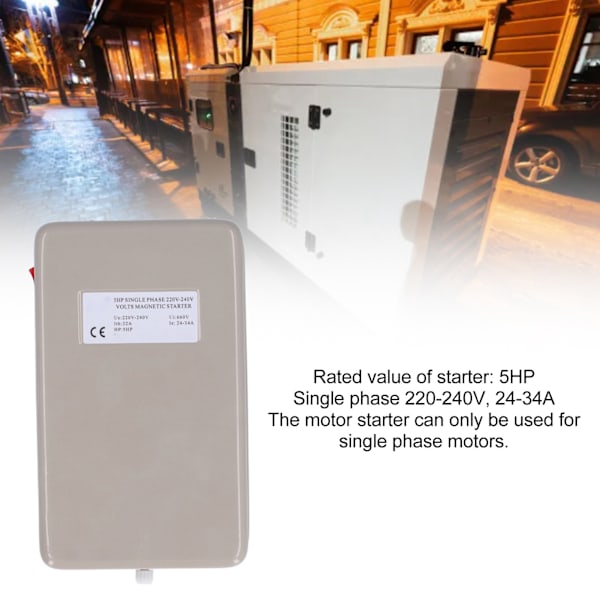 Magnetisk elektrisk motorstartare 5HP 1-fas enfas elektrisk motorbrytare 220‑240v 24‑34A