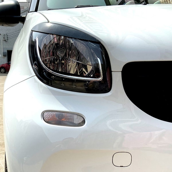 2 st. Strålkastare Bländare Vänster Höger ABS Ersättning för Benz Smart 453 Fortwo Forfour 2015‑2020 Kolfiber Stil