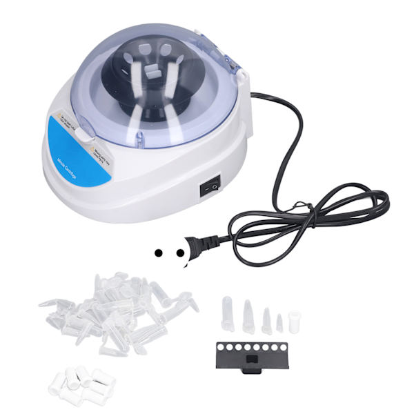 Mini Centrifuge Maskine 7000RPM Bærbar Bordplade Centrifuge med 2 Rotorer til Laboratorier 100‑240V EU Stik