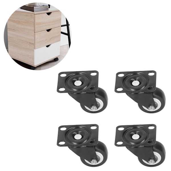 4Pcs Universal Caster Wear Resistant PVC Labor Saving Long Lasting High Toughness Caster Wheel