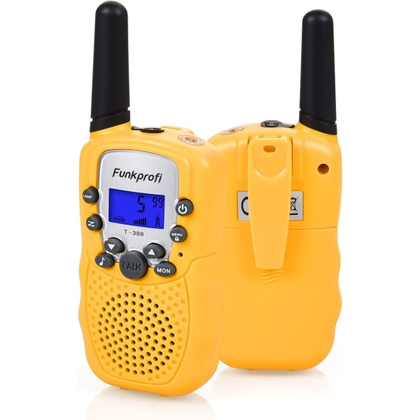 Walkie talkies for barn, radio profesjonelle 388 radioer for barn fra 3 år og over PMR 446 rekkevidde opptil 3 km 8 kanaler for shopping, fornøyelsespark,