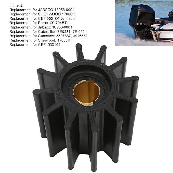 Utenbordsmotor Vannpumpe Impeller 12 Blader OD 85,0 mm/3,25 tommer Erstatning for Cummins 3897337 3916852