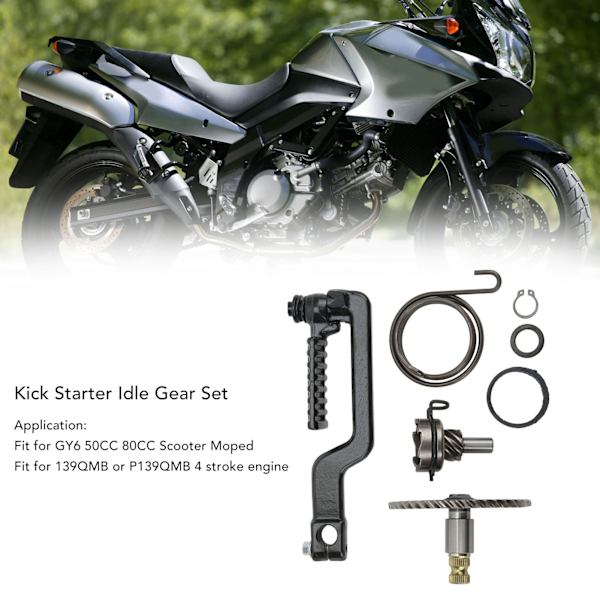 Kickstart-växelaxel-tomgångs-växelset, järn, ersättning för GY6 50CC 80CC Scooter Moped