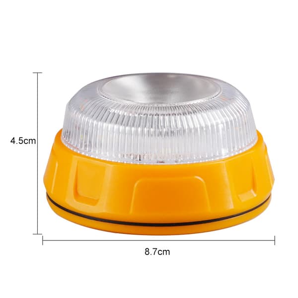 Magnetisk blinkende gult LED-blinklys + hvidt