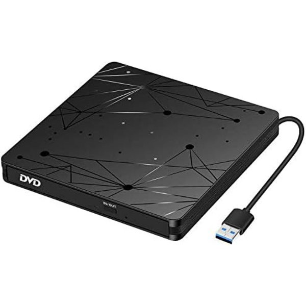 Ekstern DVD-drev til bærbar computer, USB 3.0 Bærbar Optisk Slim CD/DVD Brænder Afspiller Drev Desktop PC