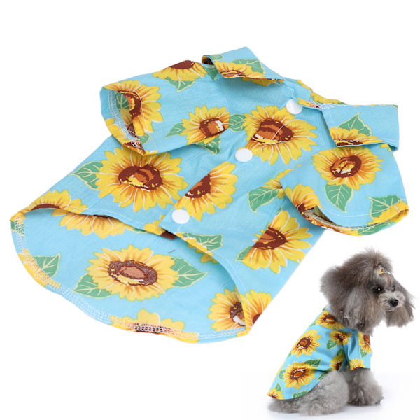 Pet T Shirt Cotton Soft Cute Sun Flower Printed Fashionable Dog Summer Vest Clothes for Puppy CatsM