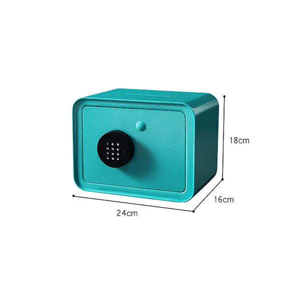 Mini Säkerhetsbox Pry-säker Digital Elektronisk Metall Toppöppning Barnpengabox för Sedlar Mynt Blå