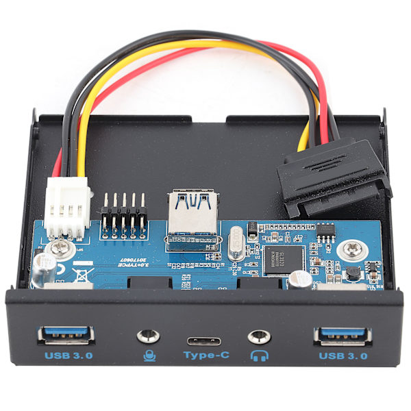 Robust USB3.0 HUB, 3,5 tommer frontpanel USB 3.1-udvidelse med Type-C-interface og 5 Gbps hastighed, sandblæst metalhus til PC-tårne