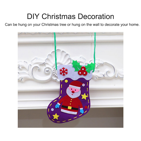 Tegnefilm Julegave Strømper Pose DIY Sokker Juletræ Hængende Ornament Dekoration