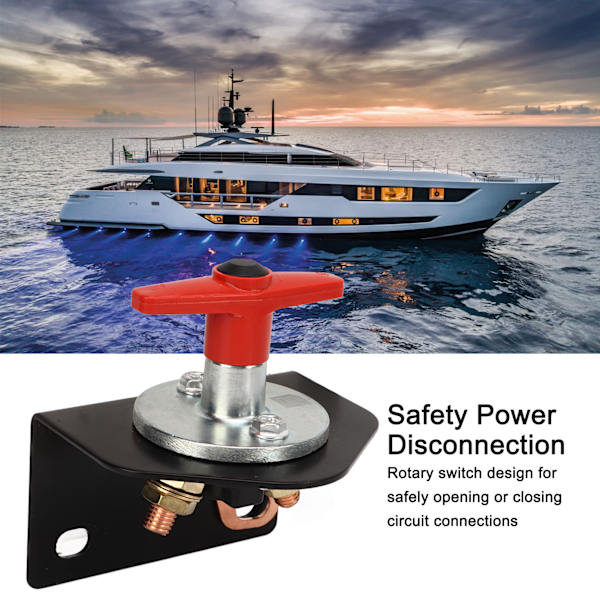 12V‑60V Batteri Afbryderkontakt med Låseplade 10mm Stud 300A Universal til RV Yacht