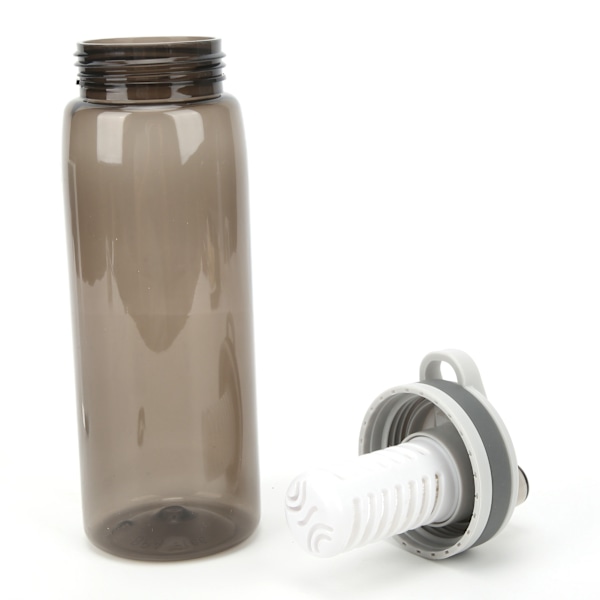 770ml Utomhus Filtrerad Vattenflaska Camping Nödsituation Vattenfiltreringsflaska Renare Svart