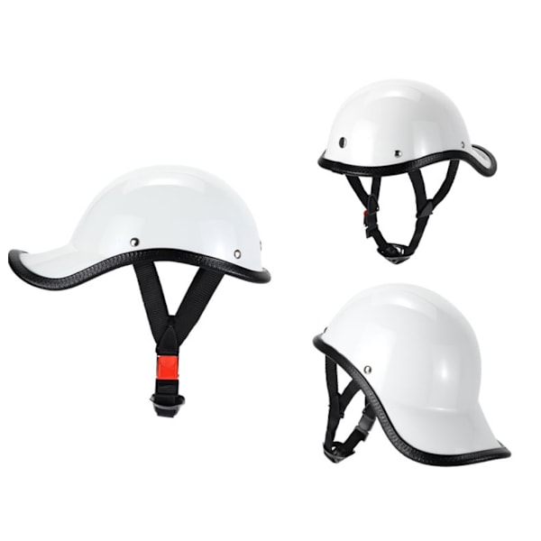 Retro Motorcykel Halvhjelm med Justerbar Nylon Hakkestrops Scoop Hjelm Elbil Hjelm