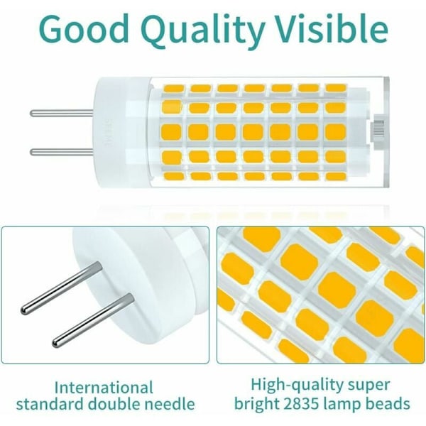 Högkvalitativ LED-lampa, Halogenlampersättning, Transparent plastkåpa, Energibesparande, Enkel installation, Lång livslängd överstiger 30000 timmar, Bred