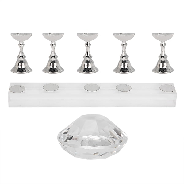 Nagelkonst Display Stativ Magnetisk Nagel Fingernagel Spets Hållare Manikyr Set Verktyg6#