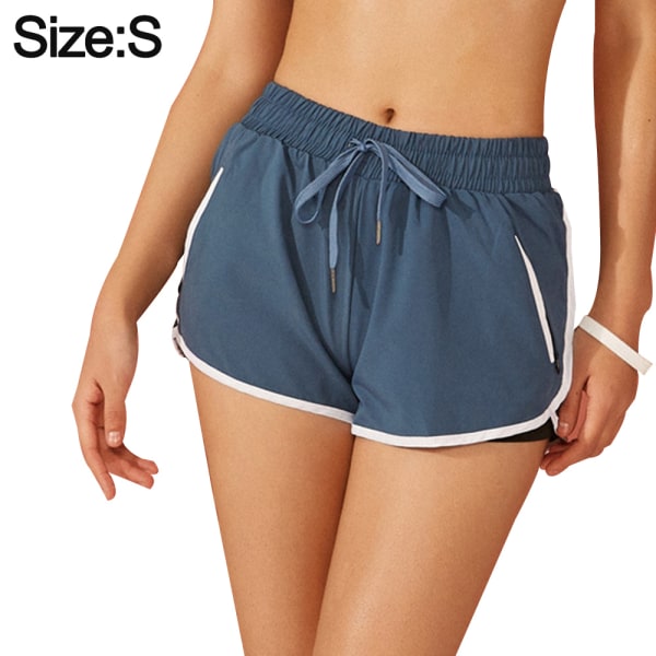 Fitness yoga shorts, bløde stretch sports shorts med striber