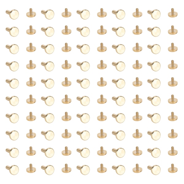 50 Set Bindande Nitar Runda Platt Huvud Mässing Spårskruv Nitar för Bälten Väskor Plånböcker Skor Jackor Läder Tyg 10x15mm / 0.39x0.59in
