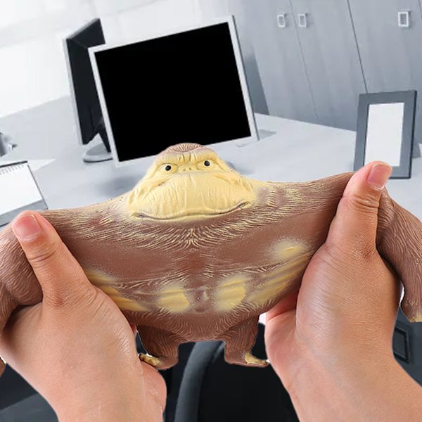 Fidget Legetøj til Børn og Voksne, Squishy Sensorisk Legetøj til Angstdæmpning, Elastisk Lim-Sand Fyldt Gummi Gorilla med Elastisk Strækbart Legeme, Blød