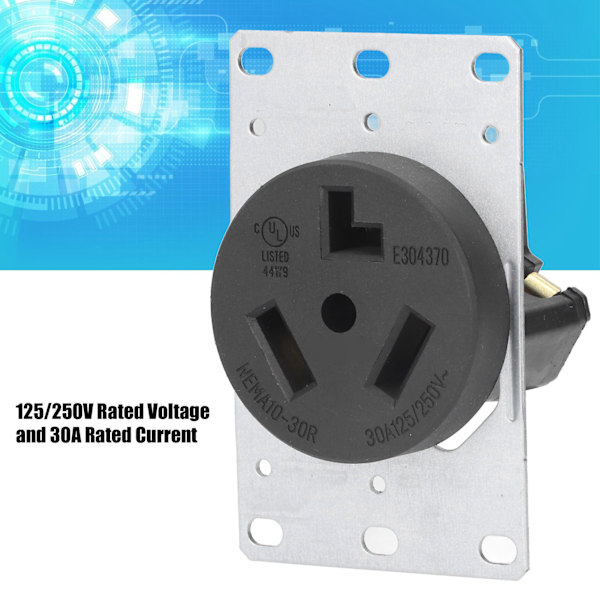 Uttag för eluttag US-standard 3-håls 30A 125V 250V NEMA 10‑30R för hemmet