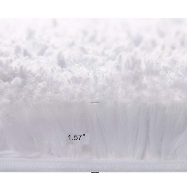 Mjuk Badrumsmatta i Mikrofiber, Halkfri 79 cm X 48 cm, Vattenabsorberande, Snabbtorkande, Vit