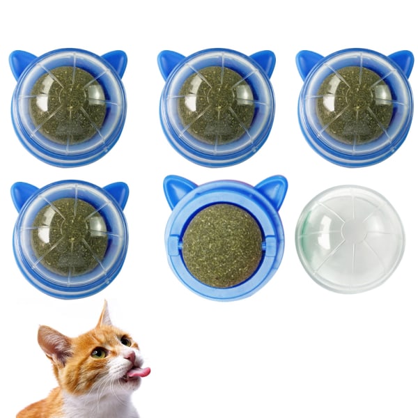 5 Pack Cat Ears Catnip Ball for Cat Wall, selvklebende