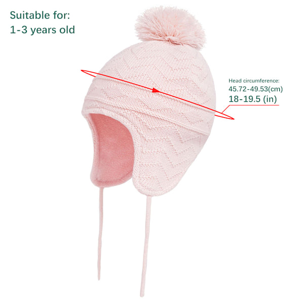 3 st Baby Vintermössa Halsduk Handskar Set Stickad Fleecefodrad Mössa Tjock Mjuk Varm Mössa för 1-3 År Gamla Barn Pojkar Flickor
