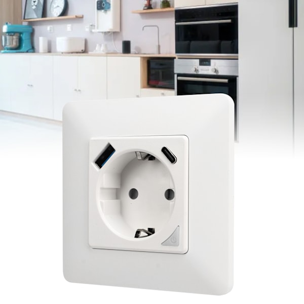 Smart Vegguttak Trådløs Wifi APP Fjernkontroll USB Rask Lading Smart Sokkel AC100‑240V