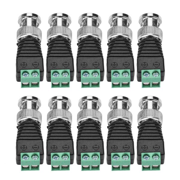 10 st Grön Koaxial BNC Han-kabelkontakt Terminaladapter CCTV Video Balun Kamera