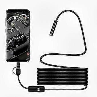 3-i-1 USB Type-C Endoskop Kamera til Android, 7mm HD Vandtæt med 6 LED Lys