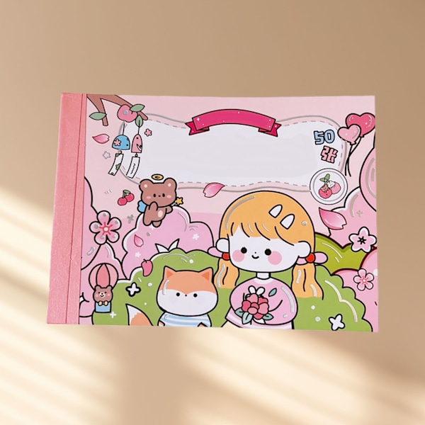 50 Ark Scrapbook Dekorativt Papper Sött Mönster DIY Personliga Estetiska Scrapbooking Stickers för Dagbok Anteckningsbok