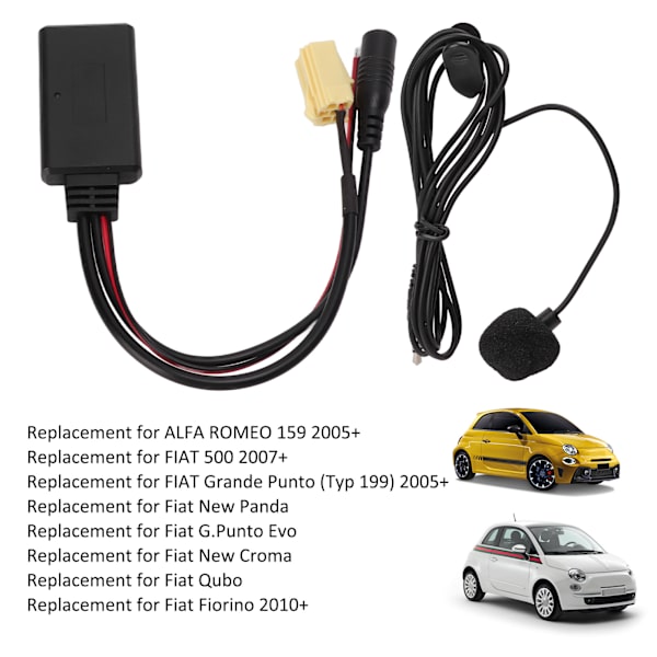Auton Bluetooth 5.0 -äänikaapeli mikrofonilla handsfree-sovitin ALFA ROMEO 159 2005+ -malleille