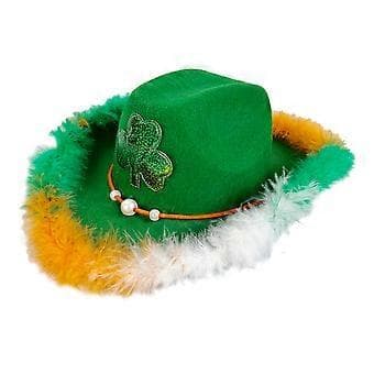 Saint Patricks Hat Irsk Glitter Hat med Blad til Saint Patricks Dag Tilbehør Saint Patricks Hat Blad Grøn