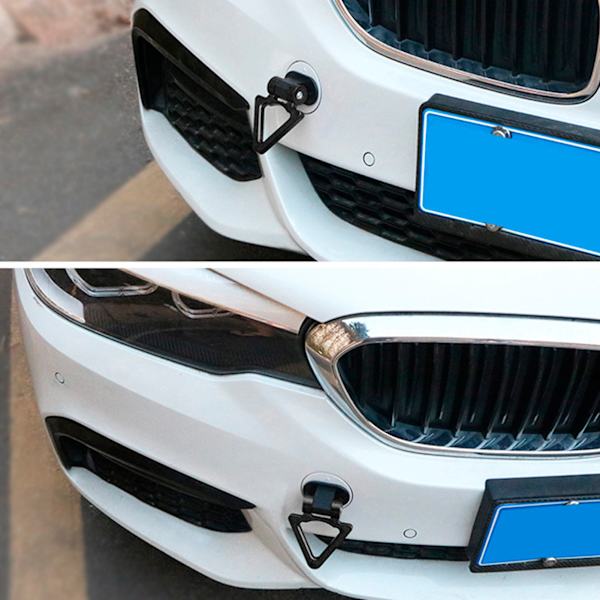 Universal Trailer Træk Hooks Simulerings Dekorativ Racing Bil Styling Dekoration Sort