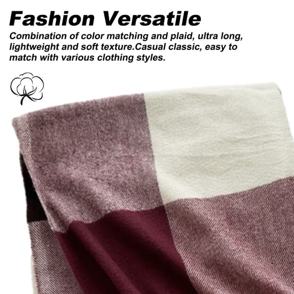 Dame Lang Plaid Tæppe Chunky Oversized Vinter/Efterår Varmt Tørklæde Stort Tartan Tørklæde Wrap Sjal