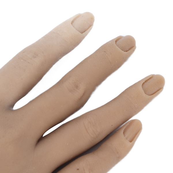 Falsk Handmodell i Silikon Återanvändbar Nagelkonstövningshand med Fixeringsställ för Nybörjare Övning Lärande Höger Hand