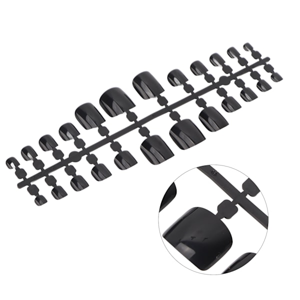 240 st False tånaglar för hemmet och salong, DIY, full täckning, konstgjorda tånaglar för kvinnor, nagelkonstnär, blank svart