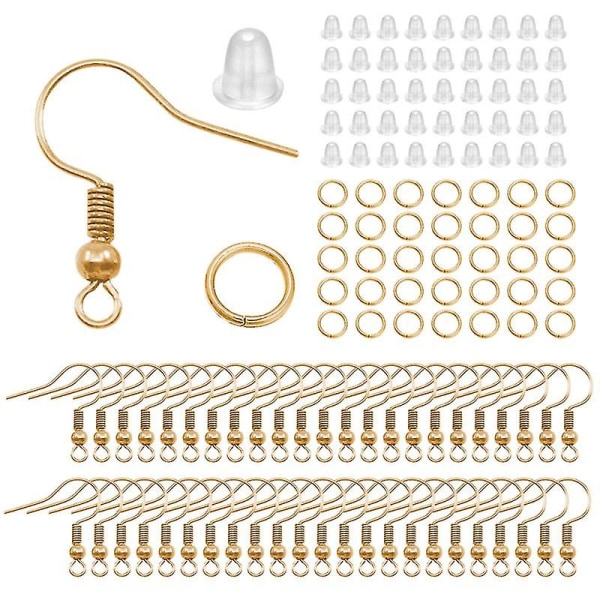 Hypoallergene øreringe kroge til fremstilling af gør-det-selv smykker, 300 stk