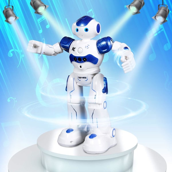 Smart Leksak för Barn, APP-Kontrollerade Uppladdningsbara Robotleksaker, Interaktiva LED-Ögon Geststyrning, 200 Redigerbara Programfält, Rolig App för