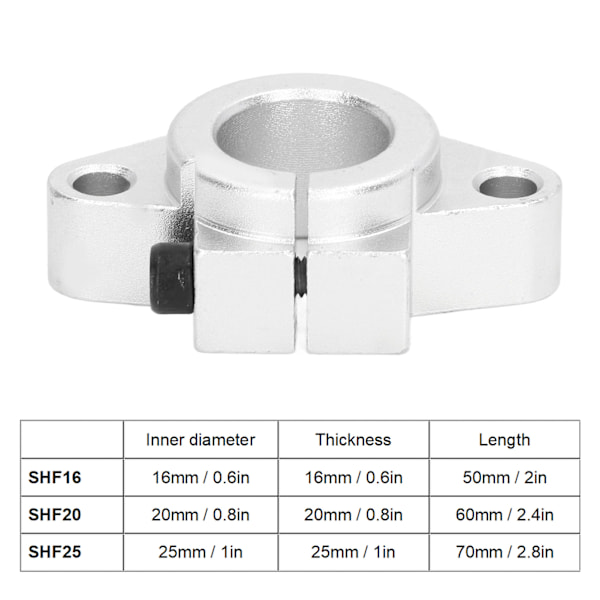 4 kpl Raideohjain Tuki Alumiiniseos Lineaarinen Liikkeen Raideakseli Teline Tarkkojen Laitteiden SHF25
