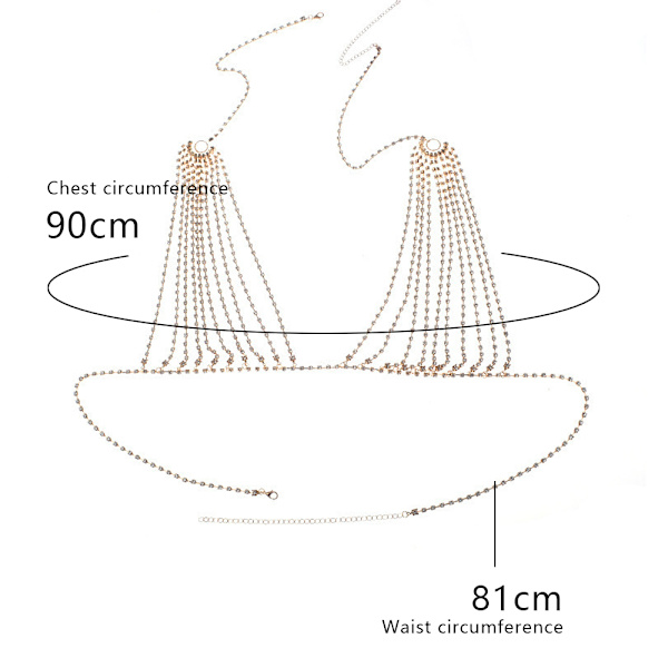 Crystal Body Chain Sparkly Rhinestone Bikini Chest Chain Bra Ni