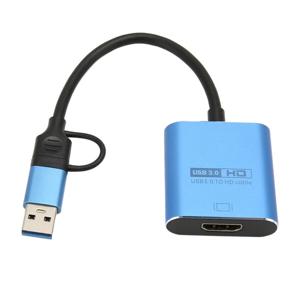 USB til HDMI Dual Display Adapter med 4K@30Hz og 1080P@60Hz Output, Universal Grafikadapter til Thunderbolt 3/4 Windows Mac OS X Chrome Android
