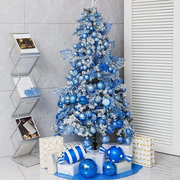 Julekulepynt Knusesikker Julepynt Sett Dekorasjoner til Juletrekuler Sapphire blue silver